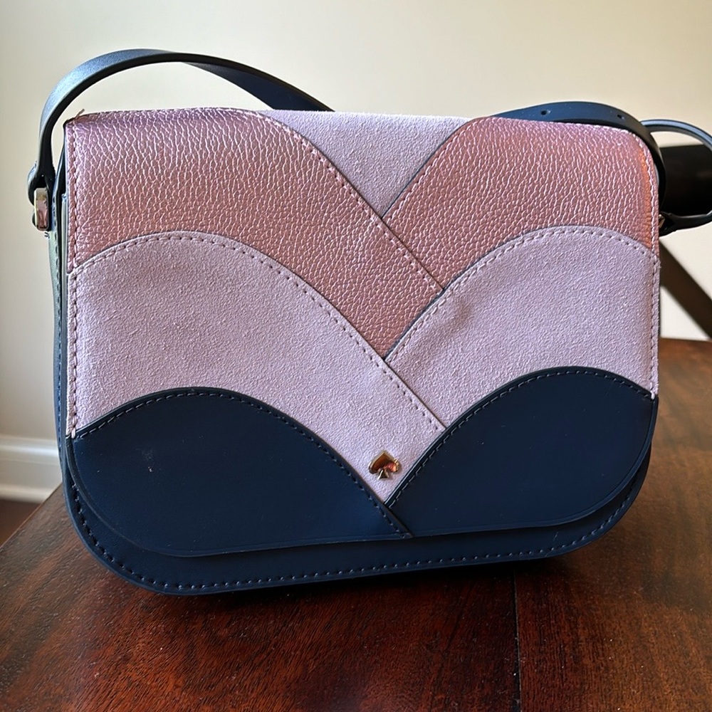 Kate Spade NWT medium flap shoulder bag Nadine Patchwork, leather/suede